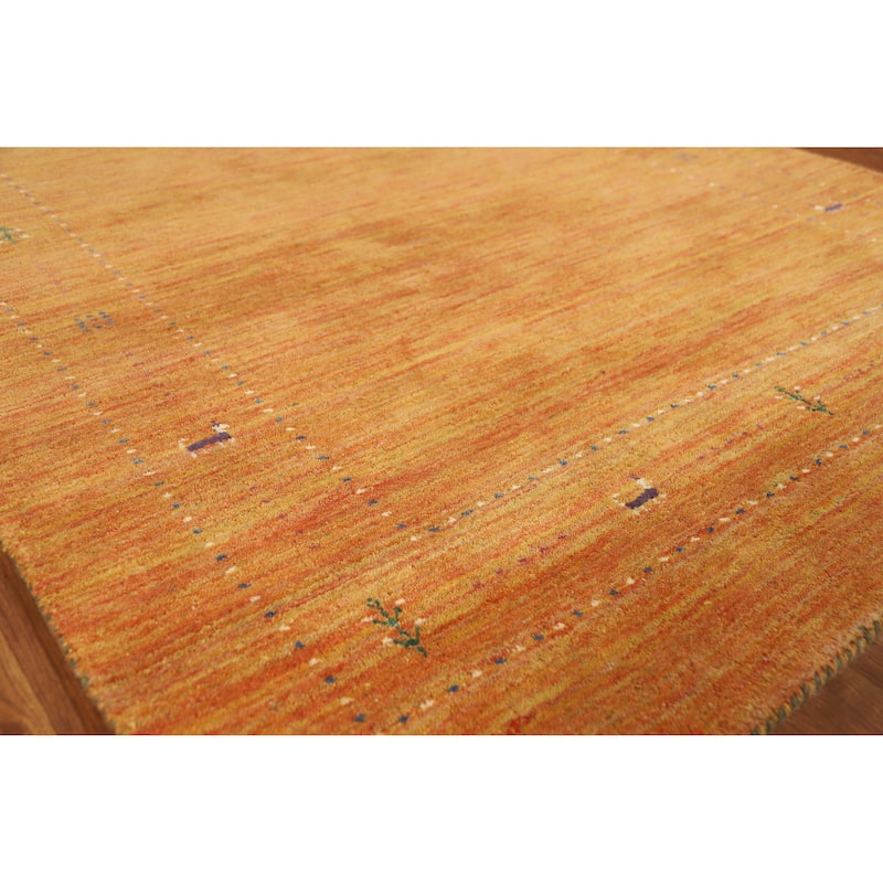 Hand Knotted Oriental 100% Wool Carpet Tribal Tribal Oranges & Rust Gabbeh Area Rug - 7' 8'' X 4' 11''