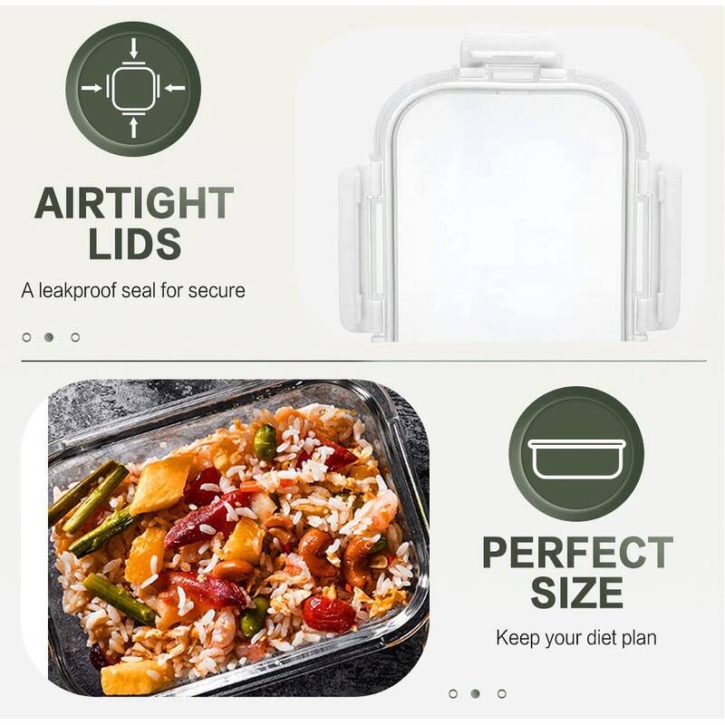 10 Packs 30 oz Glass Meal Prep Containers,Glass Food Storage Containers with Lids,Airtight Glass Lunch Bento Boxes,BPA Free