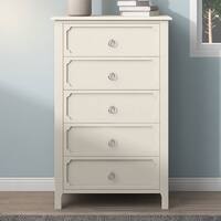 Rubber Wooden Chest Five Large Drawers Silver Metal Handles - Bed Bath ...