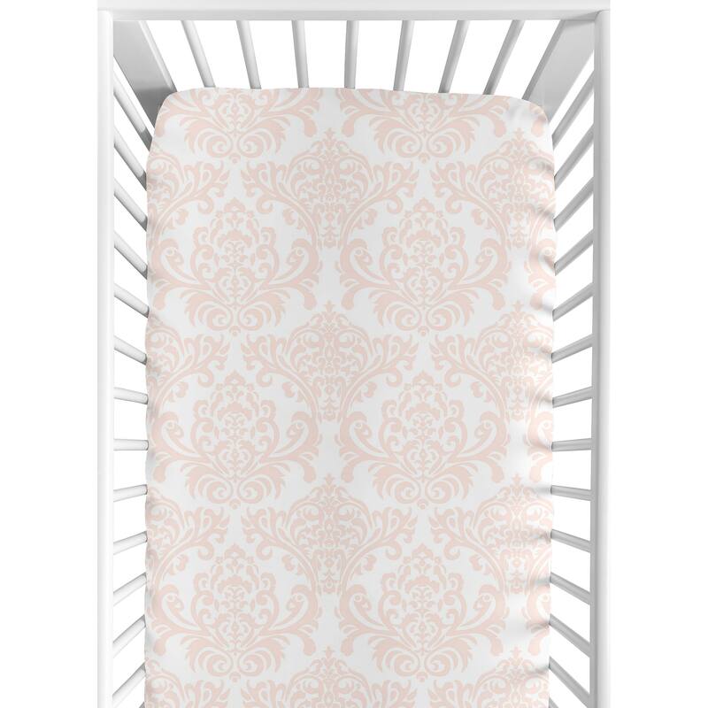 Sweet Jojo Designs Amelia Collection Multicolor Brushed Microfiber Damask Print Fitted Crib Sheet