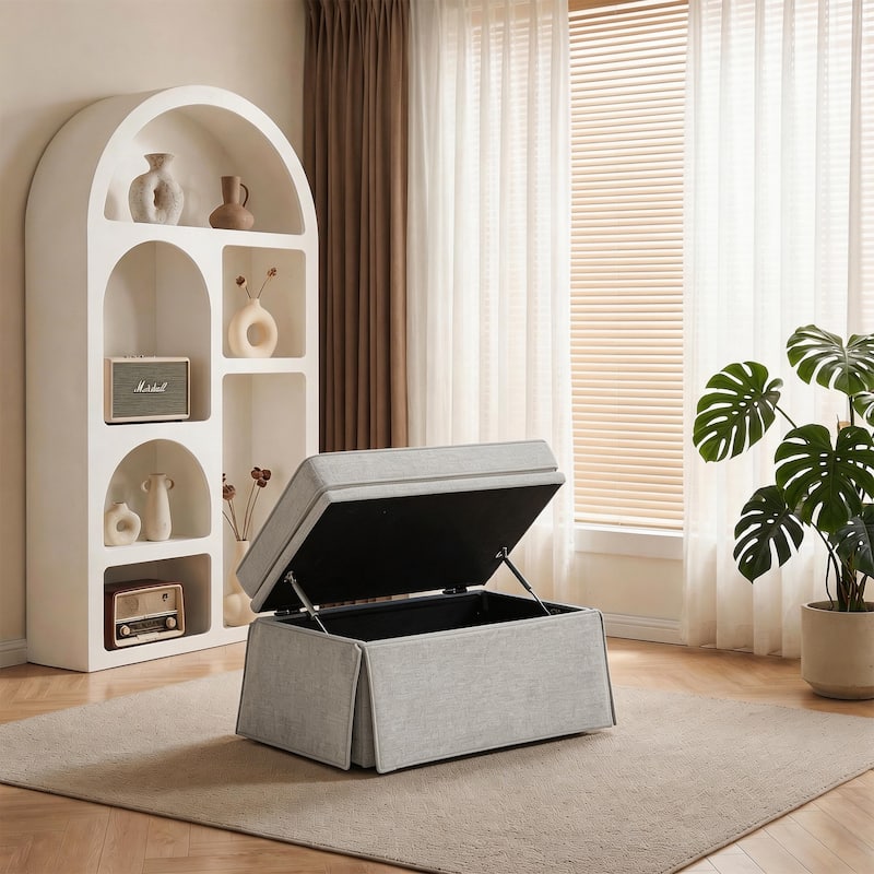 Skirted Oversized Storage Ottoman