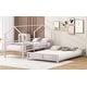 preview thumbnail 7 of 34, Contemporary Design Twin over Full Metal House Bunk Bed, Safety and Convenience, Stability and Durability, Space-saving, Pink