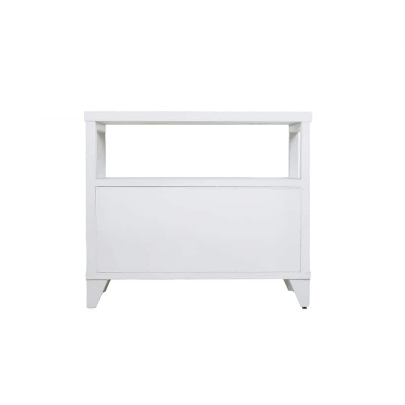 Handmade Wood 2-Drawer Nightstand with Open Shelf by East at Main