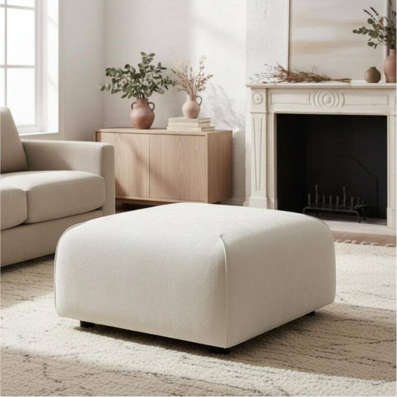 Christopher Knight Home - Marcella Modern 2-Piece Set Plush Upholstered Curved Padded Back Accent Chair and Footrest Ottoman