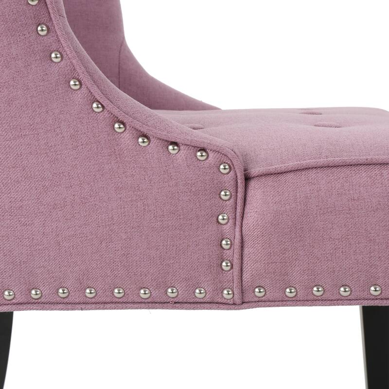 Modern 28" Accent Chair with Button Tufted Waffle Stitching and Nailheads
