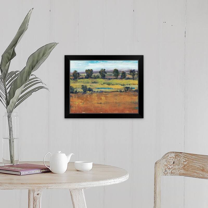 "Planting Time II" Black Framed Print - Wood - Landscape - All Seasons - Rectangle - Modern & Contemporary - Black - 1 Piece - 20 x 16 - Includes Hardware