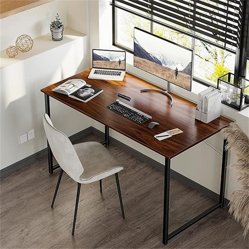 Modern Simple Style Desk for Home Office - Deep Brown