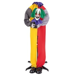 Costway 4.5FT Grins Animatronic Clown Halloween Decoration w/ - See Details