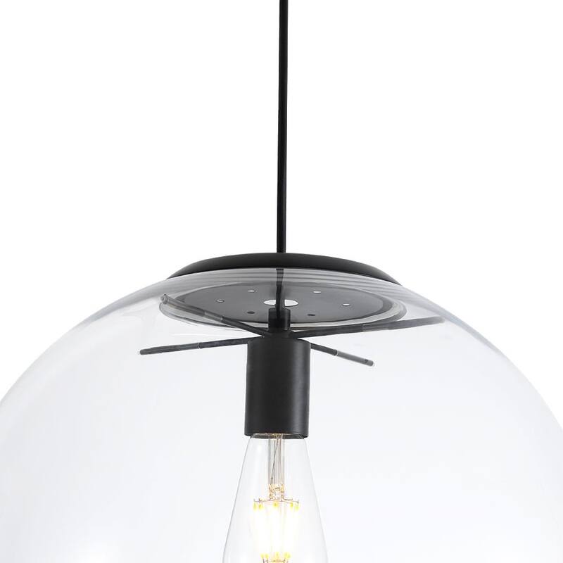 Minimalism Single-Light Clear Glass Globe Pendant - 15.7 in