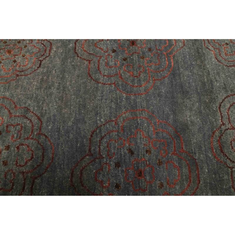 ECARPETGALLERY Hand-knotted Legacy Teal Silk, Wool Rug - 7'10 x 9'6