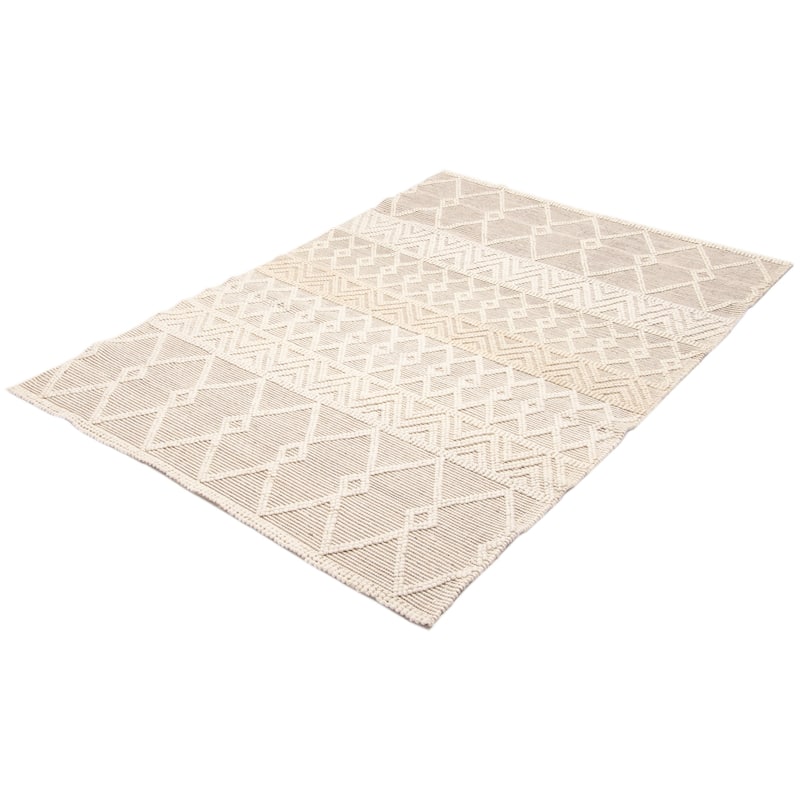ECARPETGALLERY Braid weave Sienna Grey Wool Rug - 6'1 x 8'10