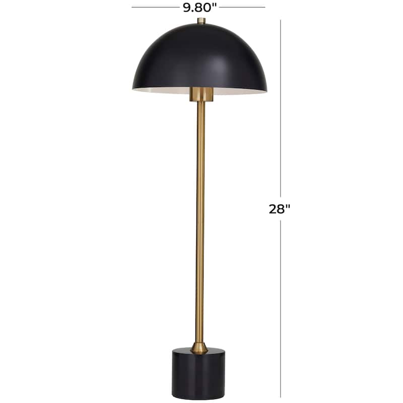 Metal Umbrella Style Table Lamp with Marble Base - 10"W x 10"L x 28"H