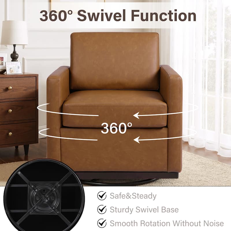 Modern Upholstered Swivel Accent Armchair Set of 2