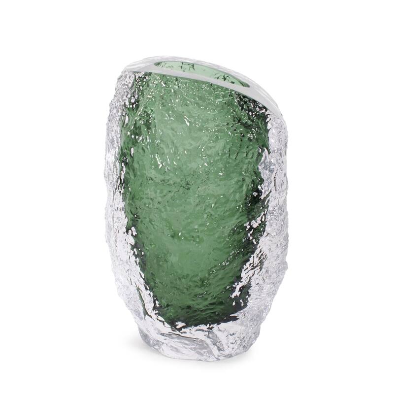 Emerald Crystalized Glass Vase