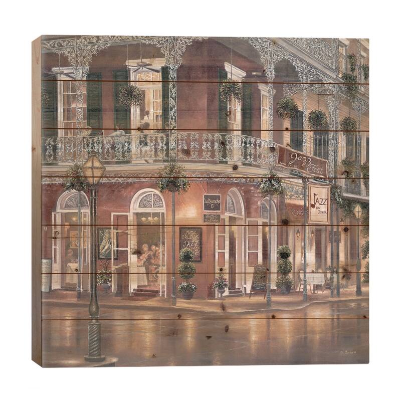 Jazz du Jour Print On Wood by Betsy Brown - Multi-Color - 26x26x1.5