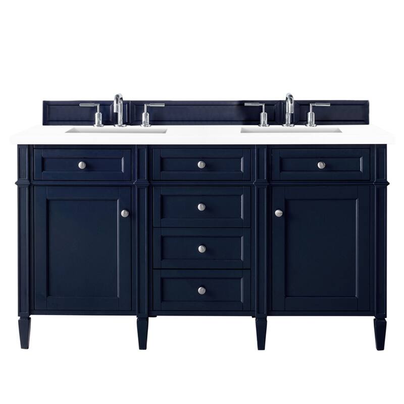 James Martin Vanities 650-V60D-3WZ Brittany 60" Double Basin Poplar - Victory Blue