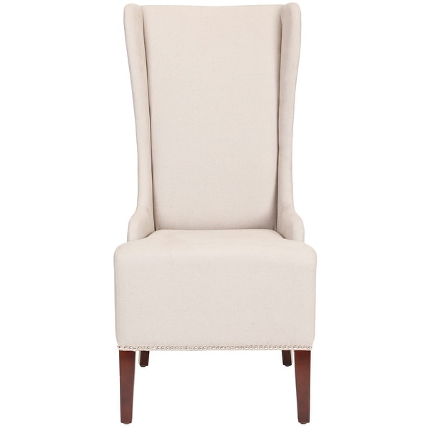 SAFAVIEH En Vogue Dining Deco Bacall Taupe Linen Nailhead Trim