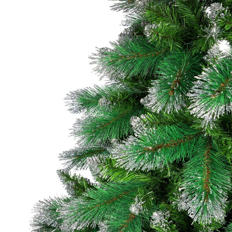 Two-Tone Spruce Pine Glitter Tip Medium Artificial Christmas Tree - 6' - Unlit - 6 Foot