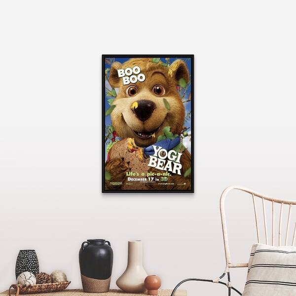Shop Yogi Bear Movie Poster Black Float Frame Canvas Art