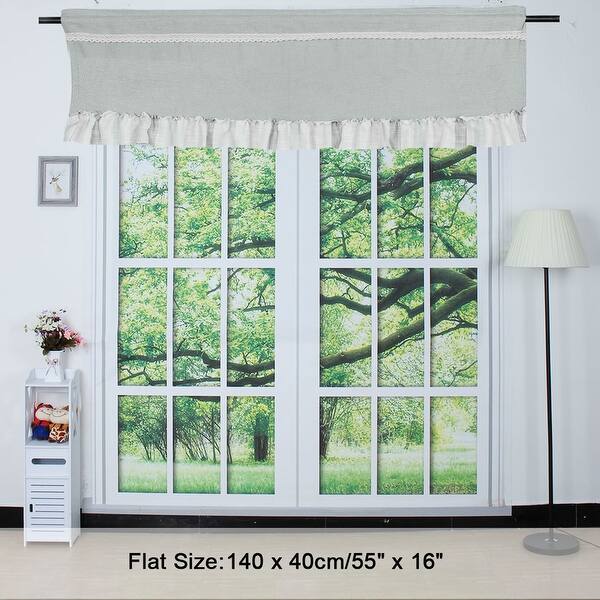 Shop Cotton Linen Blackout Short Curtain Window Valance Slate Blue