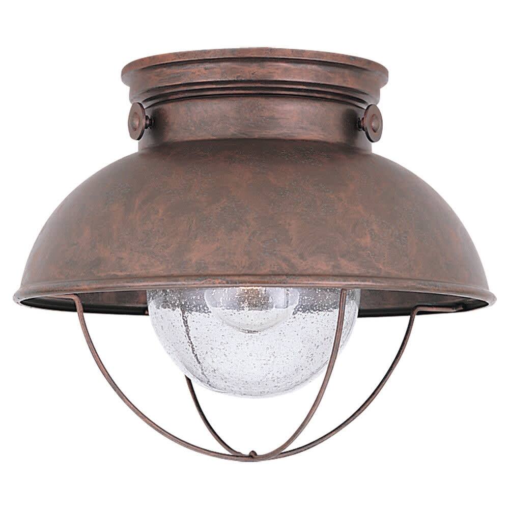 Roseto Calhoun Single Light 11" Wide Flush Mount Lantern Outdoor