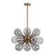 preview thumbnail 25 of 56, 18-Light Cluster Blue Glass Bubble Chandelier - 25in Wide Gold