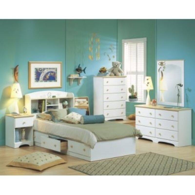 White Twin Size Mates Platform Bed with 3 Storage Drawers Perfect for Any Bedroom