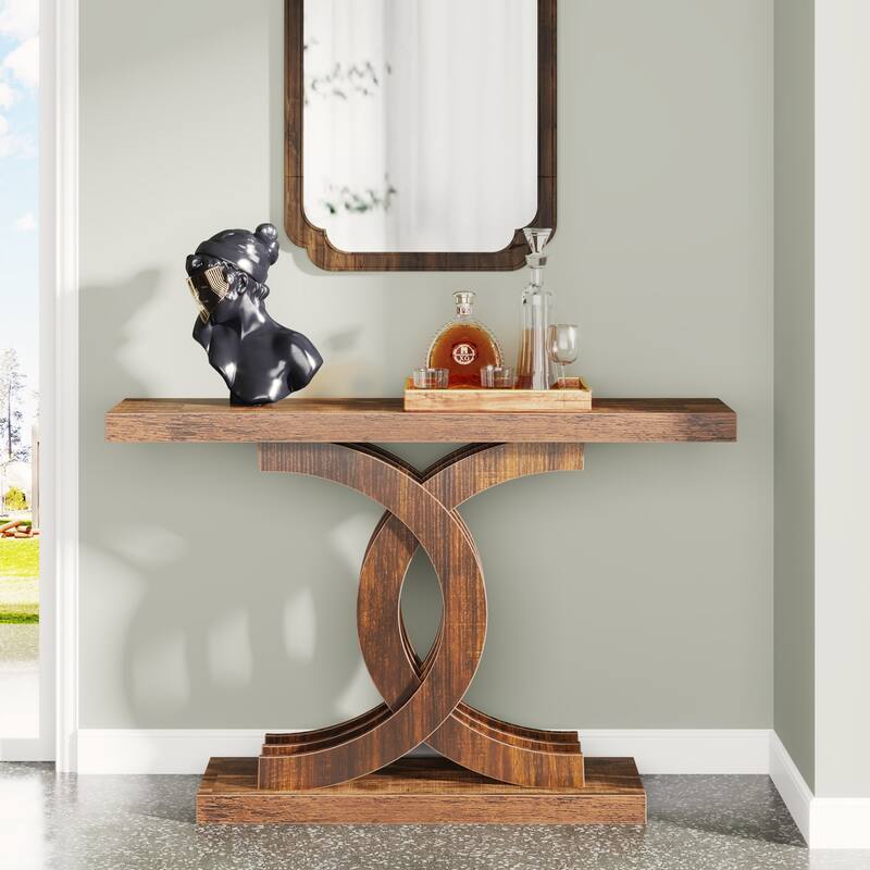 Console Tables for Entryway, Farmhouse 39" Wooden Sofa Table - Brown