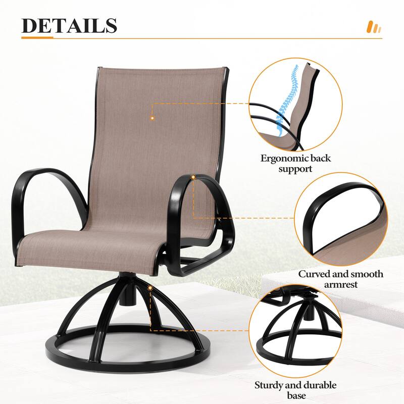 7/9/11-Piece Outdoor Patio Dining Set All-Weather Aluminum Swivel Sunbrella Dining Chairs and Dining Table with Umbrella Hole