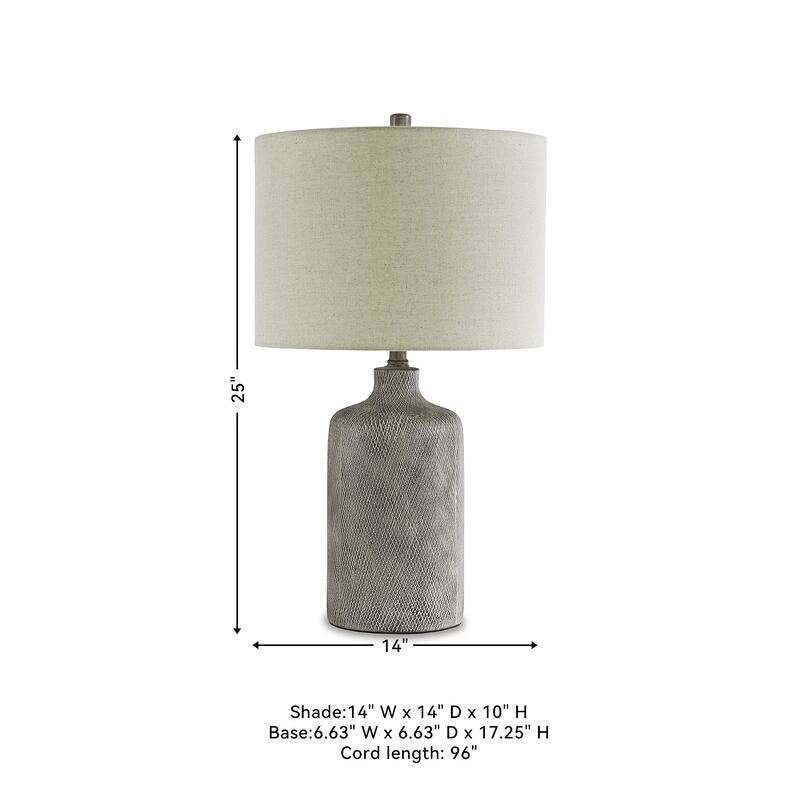 Linus Antique Black Contemporary 25 Inch Table Lamp - 14" W x 14" D x 25" H
