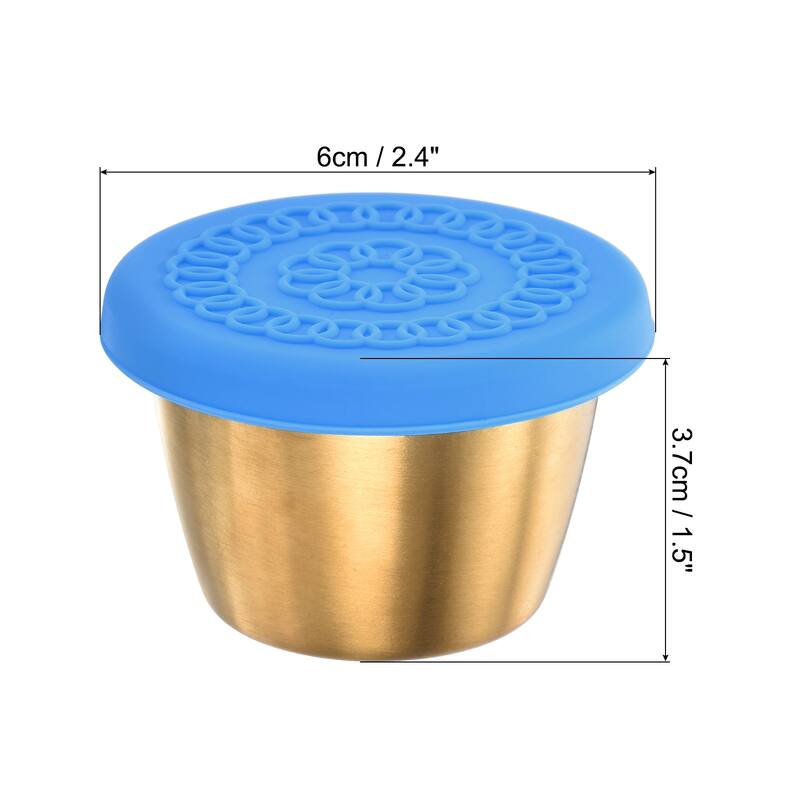 2pcs Stainless Steel Dressing Container 2.4oz Reusable Sauce Cups