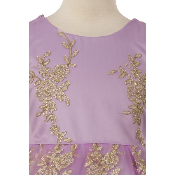 lilac and gold dress