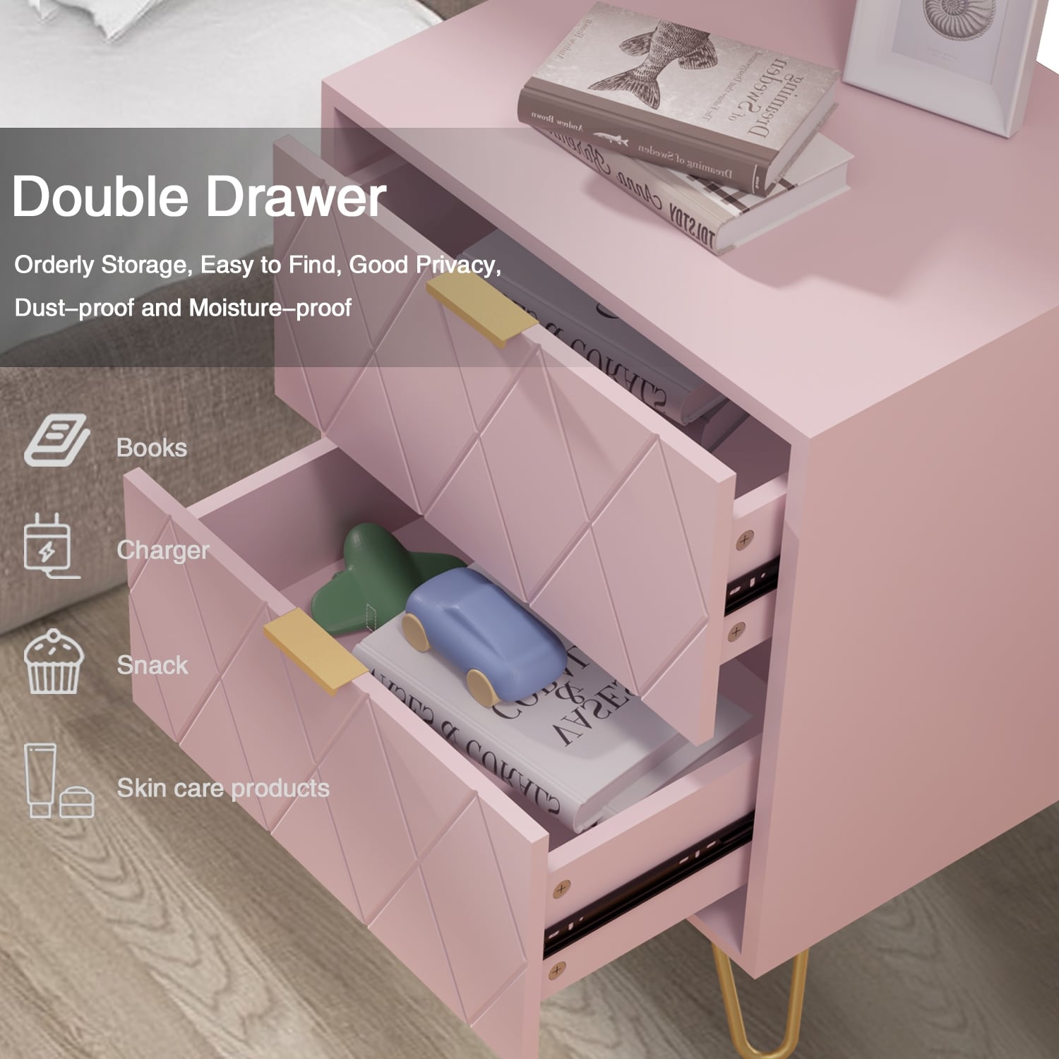 pink dresser set Furniture of America Zohar In and more 6-Drawer Dresser & 2 Nightstands