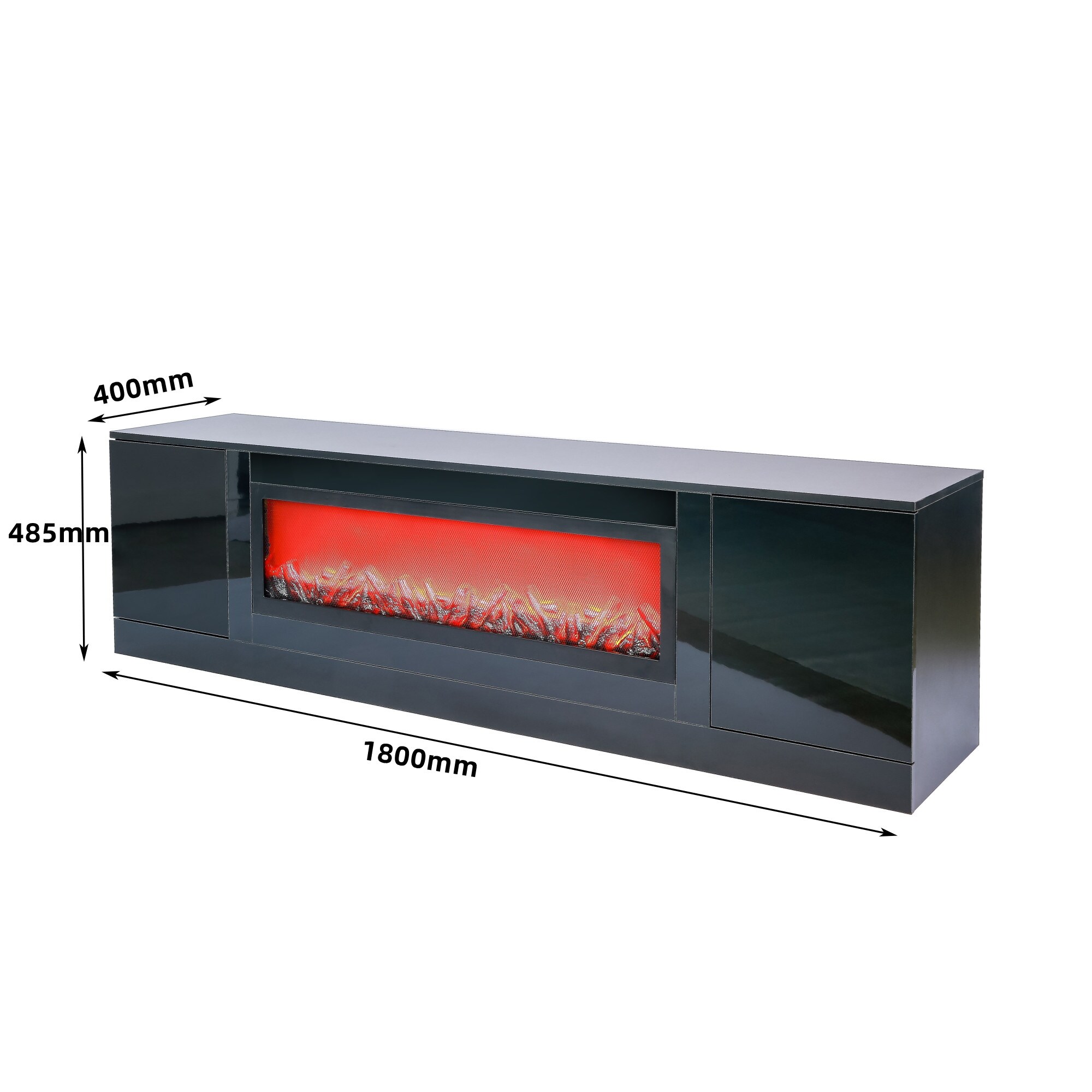 Modern Black Electric Fireplace TV Stand for 75 TV, Removable Partition -  Bed Bath u0026 Beyond - 38294629