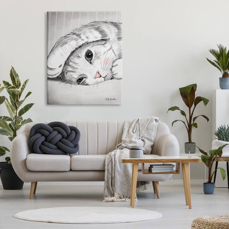 Stupell Sleepy Cat Portrait Canvas Wall Art Design by Nidhi Wadhwa