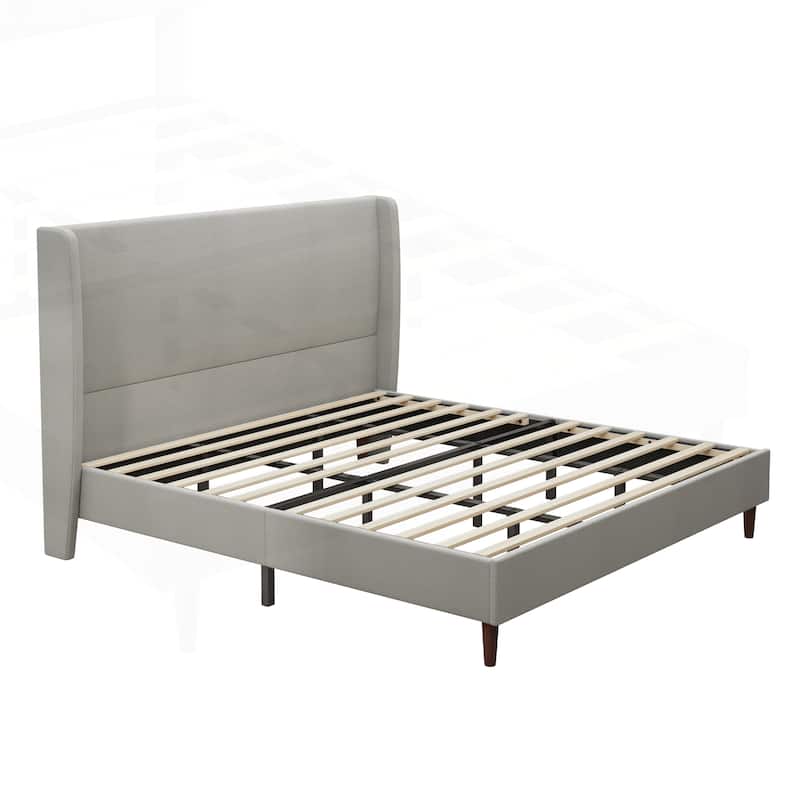 Luxurious Upholstered King Bed Frame with Exceptional Support and Easy Assembly