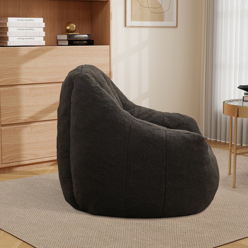 Upholstered Bean Bag Chair,Modern Lazy Floor Sofa Chair