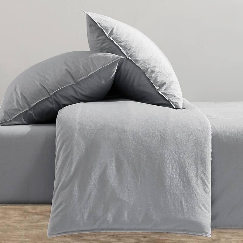 Calvin Klein Washed Percale Cotton Solid Comforter Set