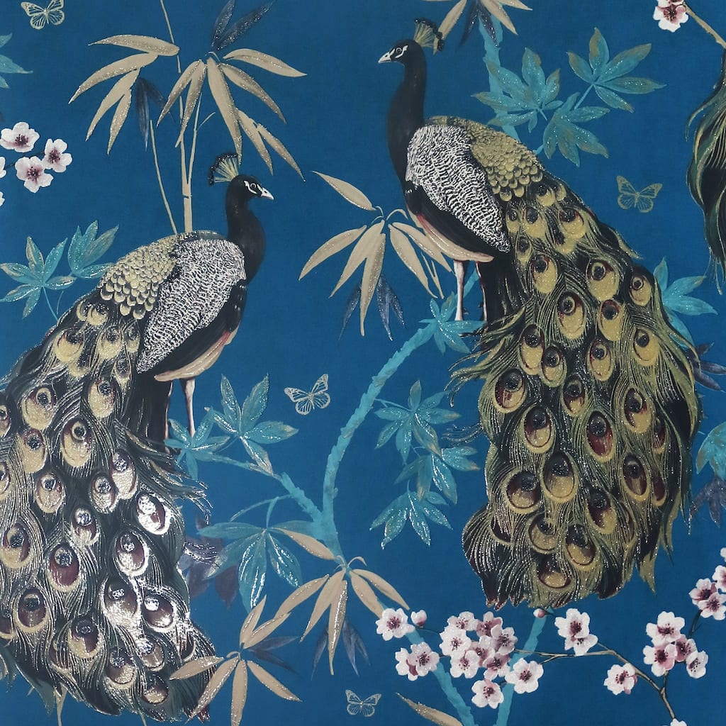 Arthouse Takara Teal Opulent Peacock Wallpaper
