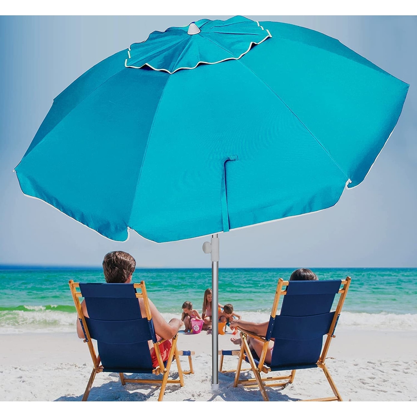 Folded Portable Travel Beach Umbrella Telescopic umbrellas with Sand Anchor Tilt Air Vent Bed Bath Beyond 40750951