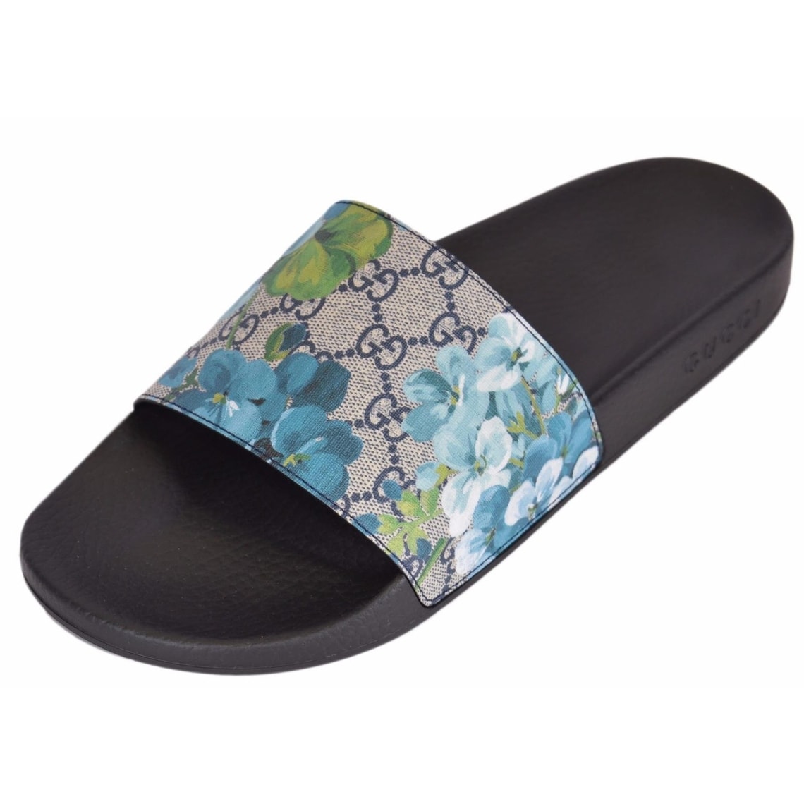 gg blooms supreme slide sandal blue
