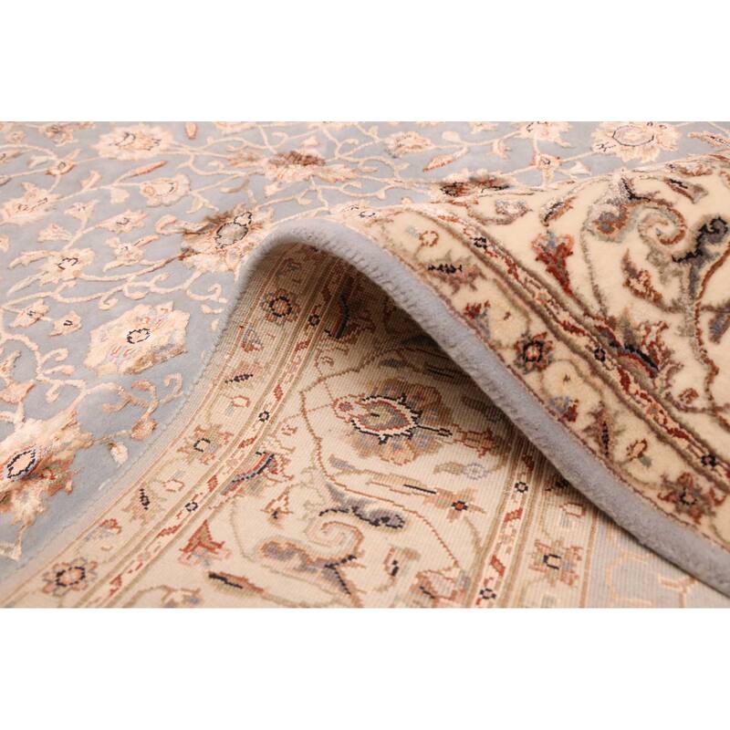 ECARPETGALLERY Hand-knotted Mirzapur Grey Viscose, Wool Rug - 5'8 x 7'11