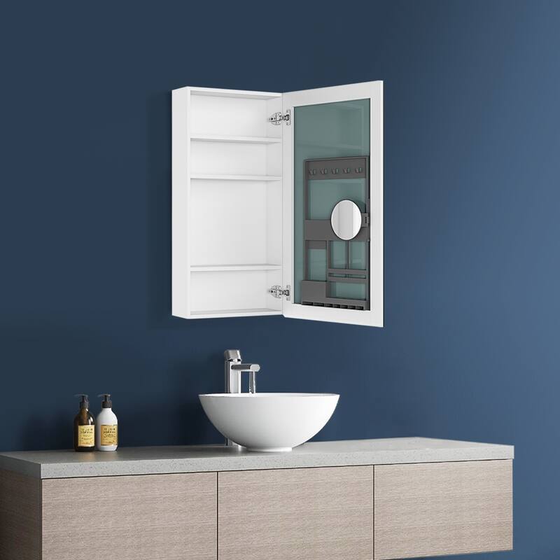 Topcraft Frameless Mirrored Medicine Cabinet in White