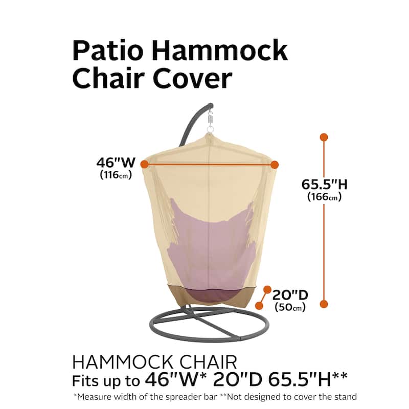 Classic Accessories Veranda Water-Resistant 46 Inch Patio Hammock Chair Cover