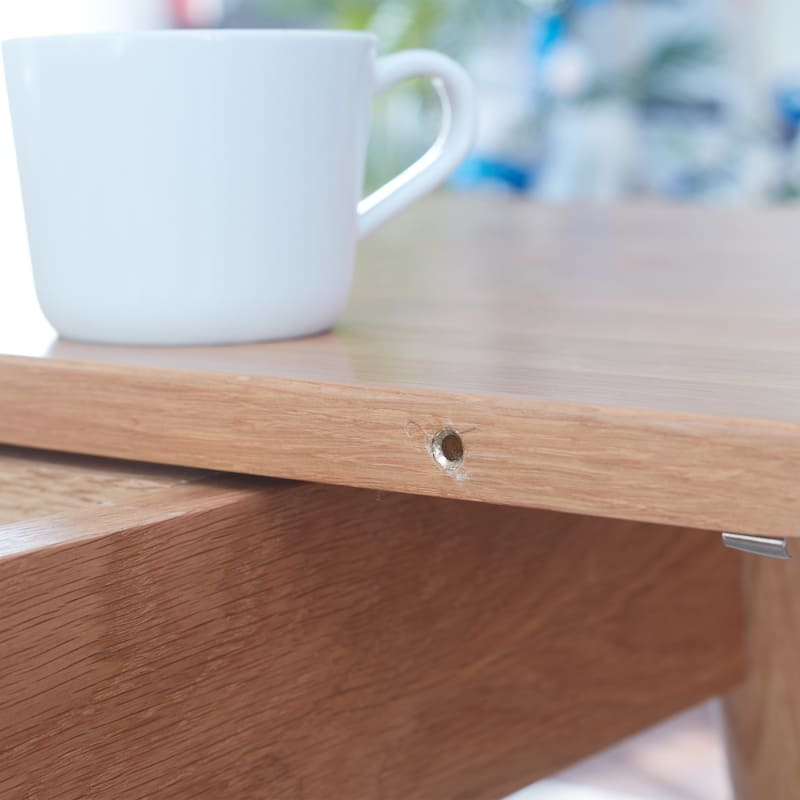 Natural solid oak round corner diagonal leg telescopic table 1.2-1.6m, for 6-8 people,NO CHAIRS
