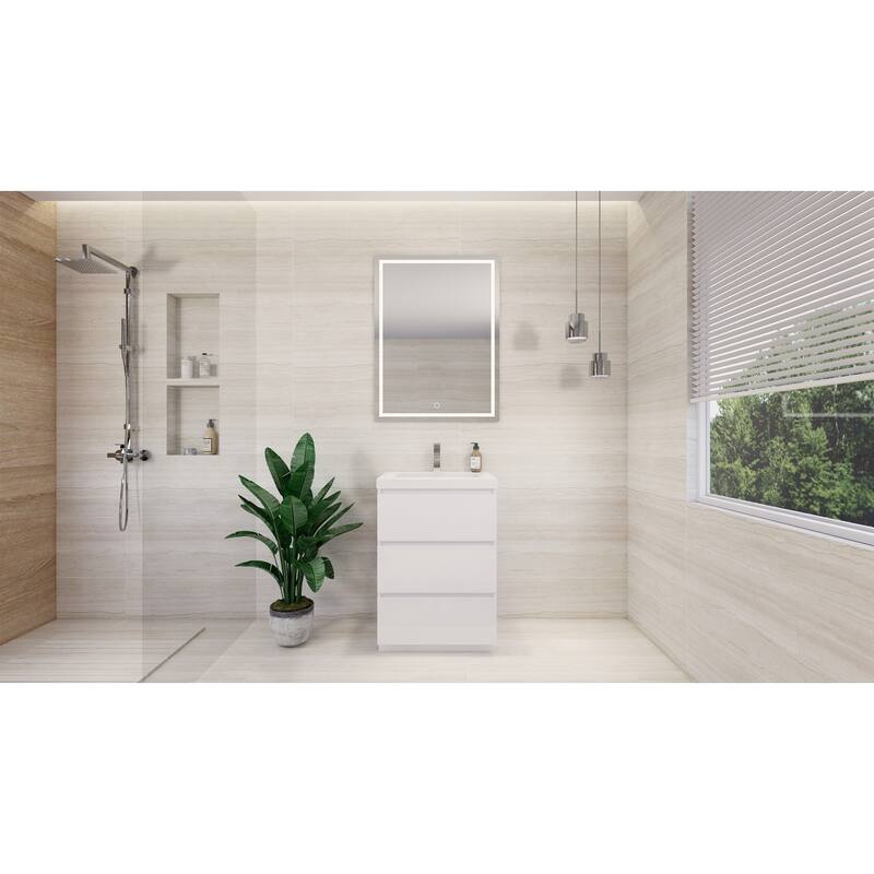 Aron 24'' Freestanding Vanity with Reinforced Acrylic Sink
