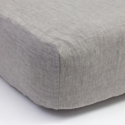 Cottage Home Grey Chambray Linen Box Spring Cover