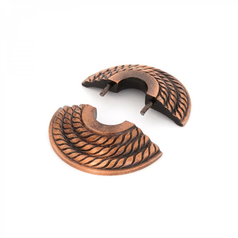 Copper Oil Rubbed Aluminum Radiator Flange Triple Roped Style 1/2" (IPS) 0.8" ID - 3.13" OD Renovators Supply