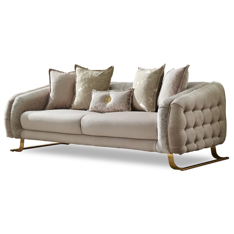 Lauren 4-Pieces One Sofa One Loveseat Two Chair Living Room Set, Metal Leg