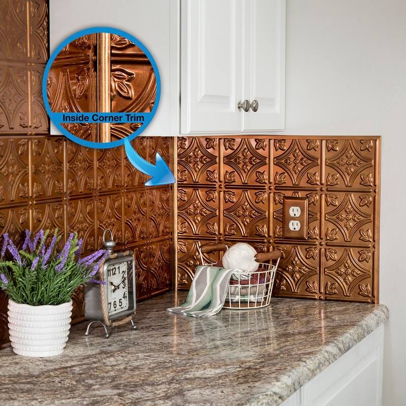 FASÄDE 47 in. Decorative Vinyl Inside Corner Trim Antique Bronze (5 Pack) - 5 Pack